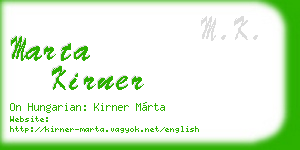 marta kirner business card